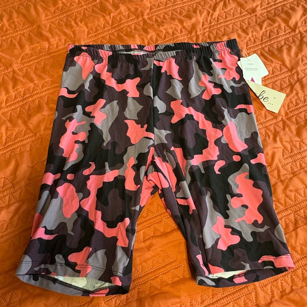 Just Be Pink and Gray Camo Shorts